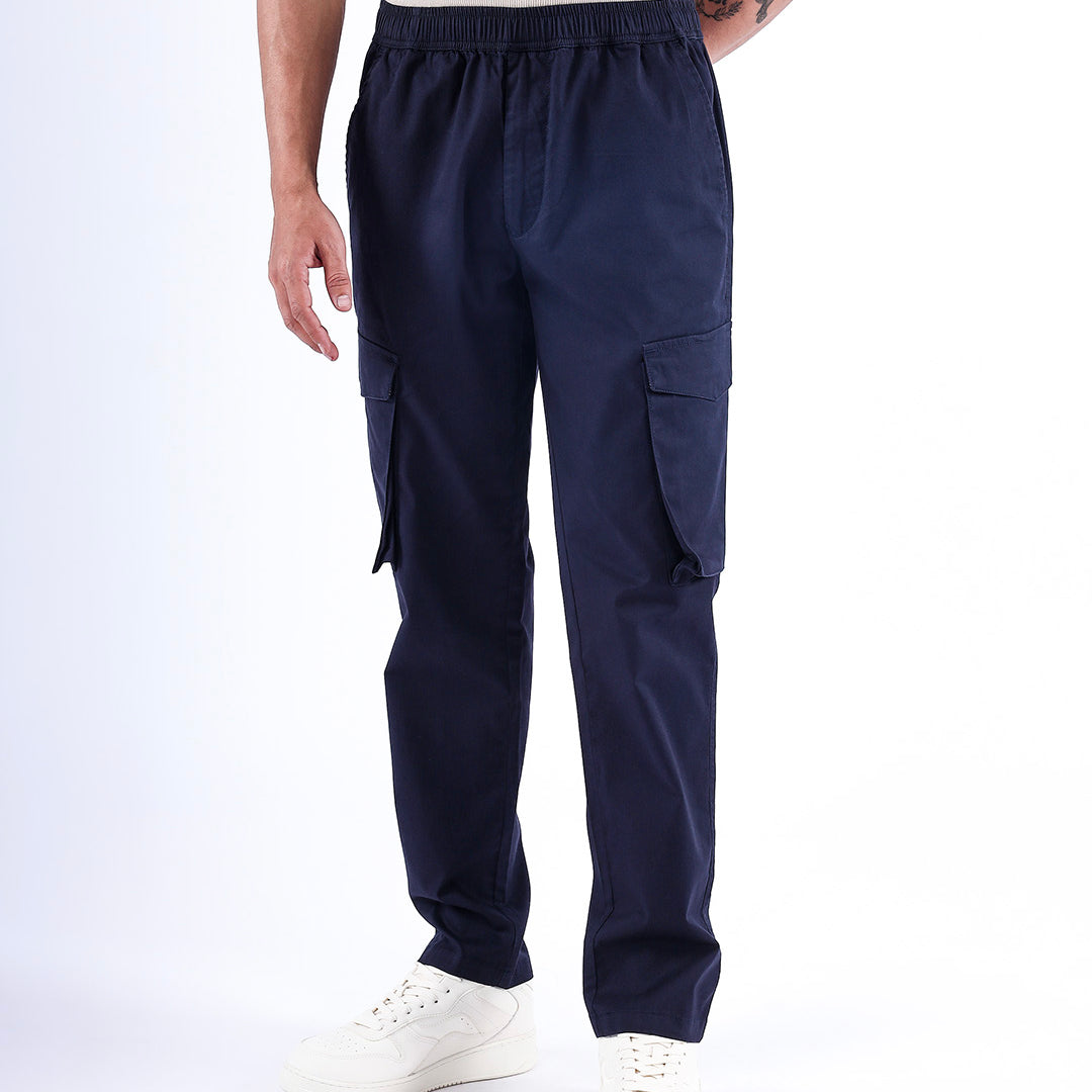 Feather Light Tailored Cargos In Navy