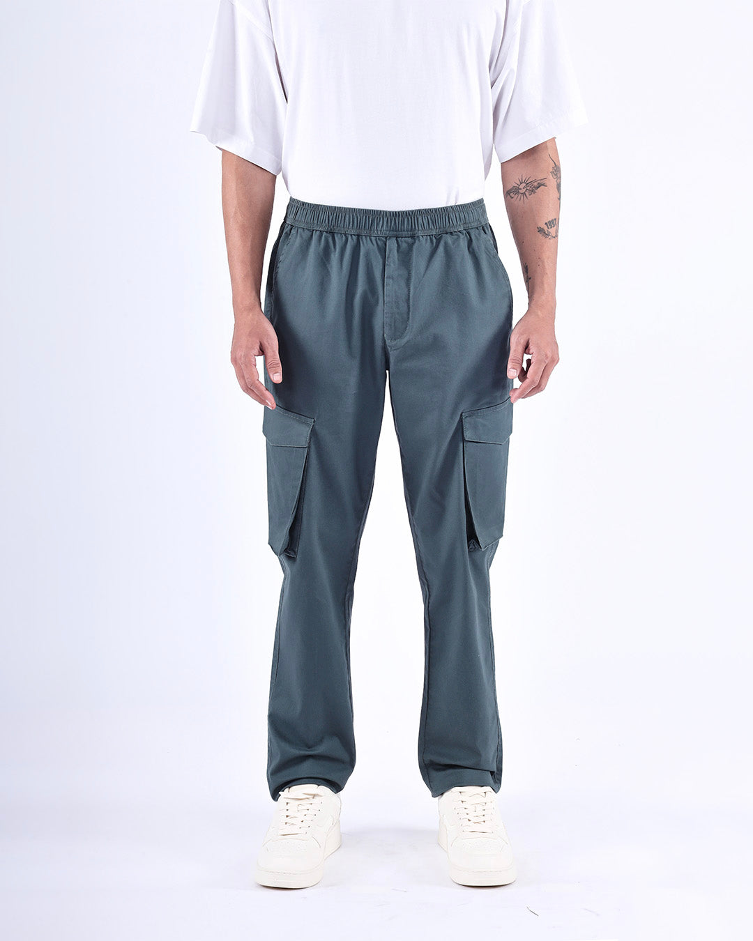 Feather Light Tailored Cargos In Green