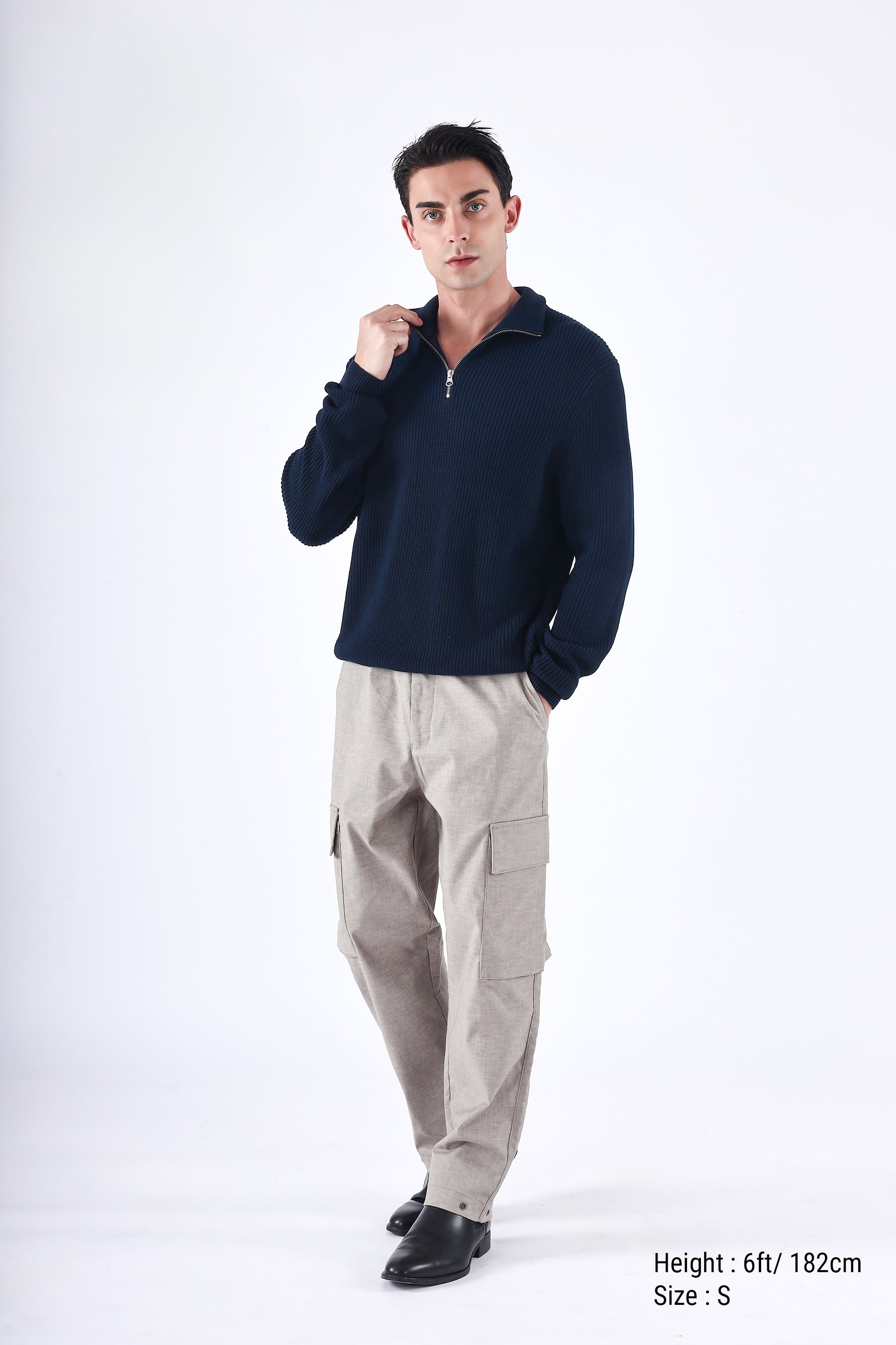 AIR RELAXED CARGO PANTS IN ASH BEIGE