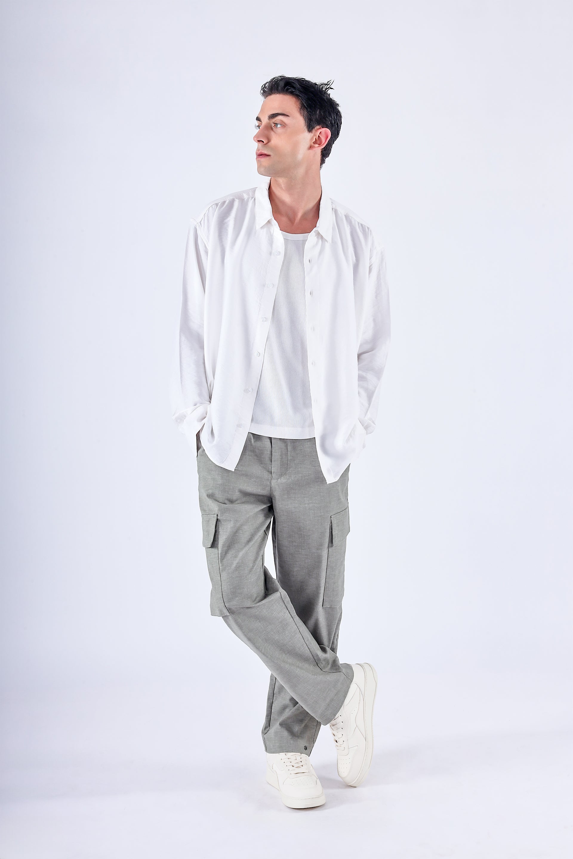 AIR RELAXED CARGO PANTS IN SAGE GREEN