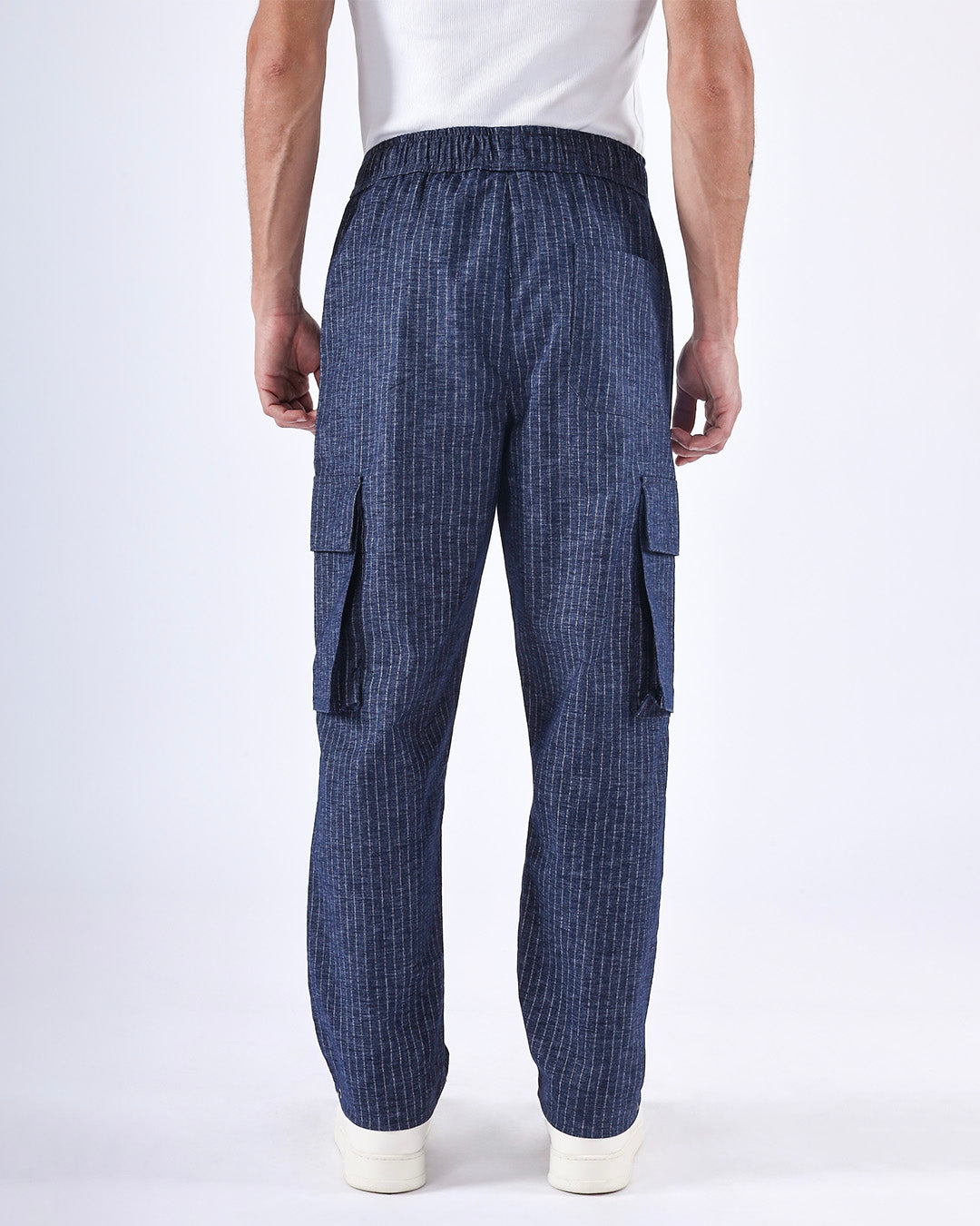 Air Striped Relaxed Cargo Pants In Blue