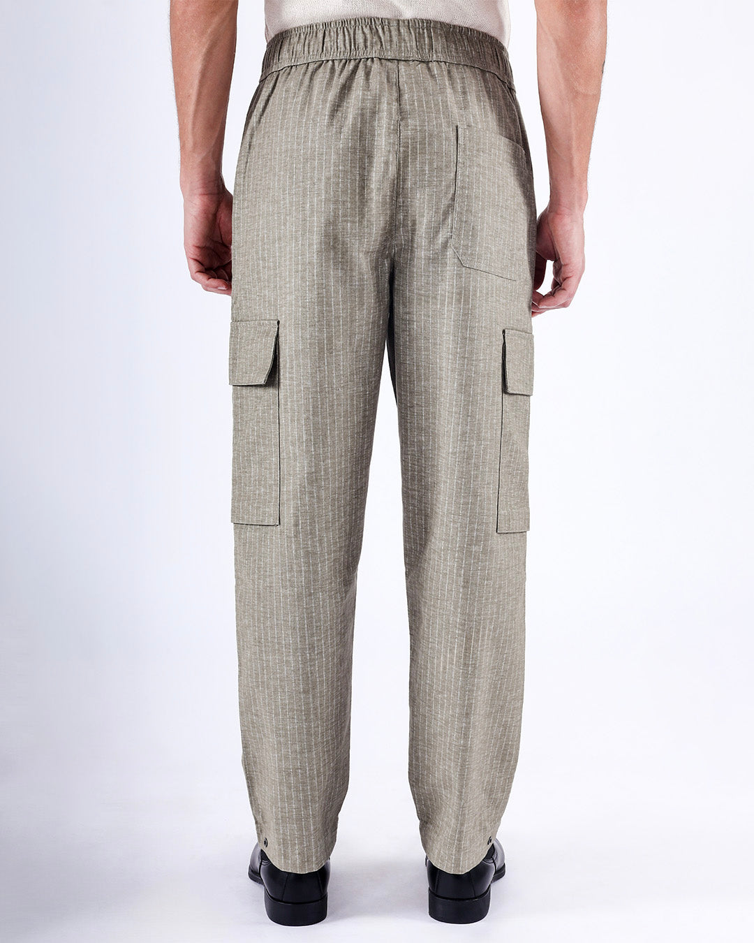 Air Striped Relaxed Cargo Pants In Green