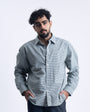 Checkered Cropped Relaxed Shirt In Green