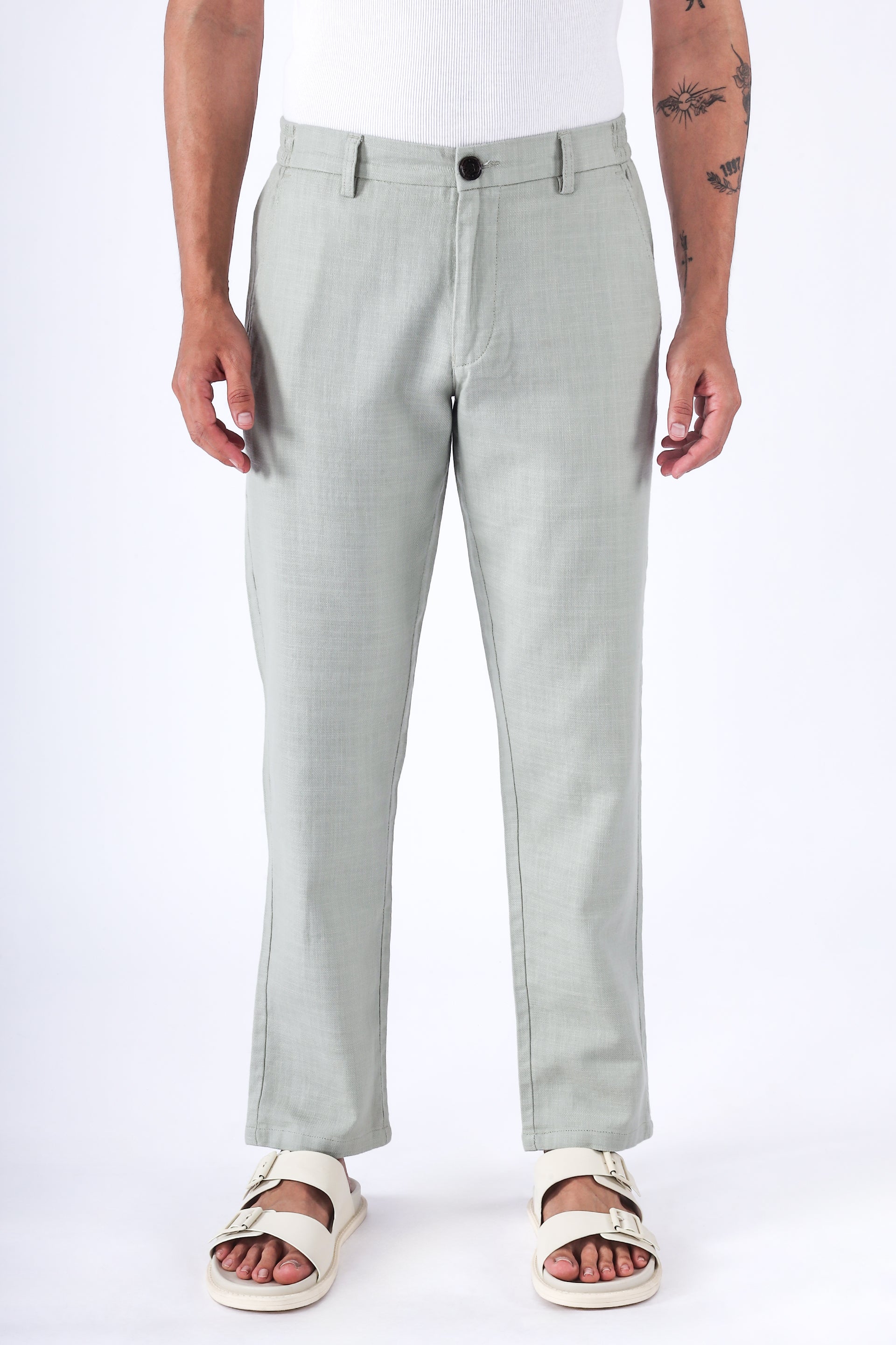 PREMIUM KNITTED TAILORED TROUSER IN GREEN