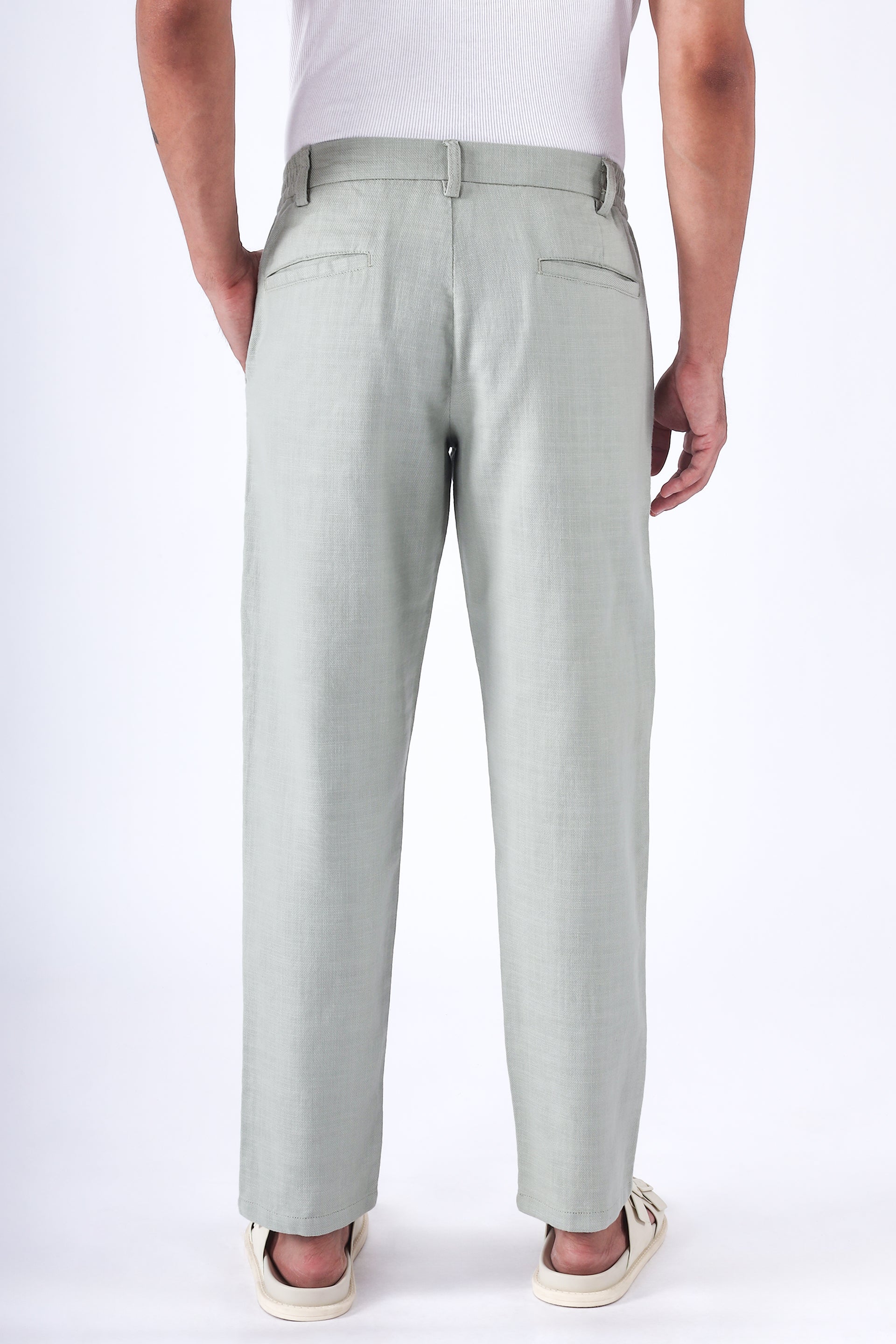 PREMIUM KNITTED TAILORED TROUSER IN GREEN