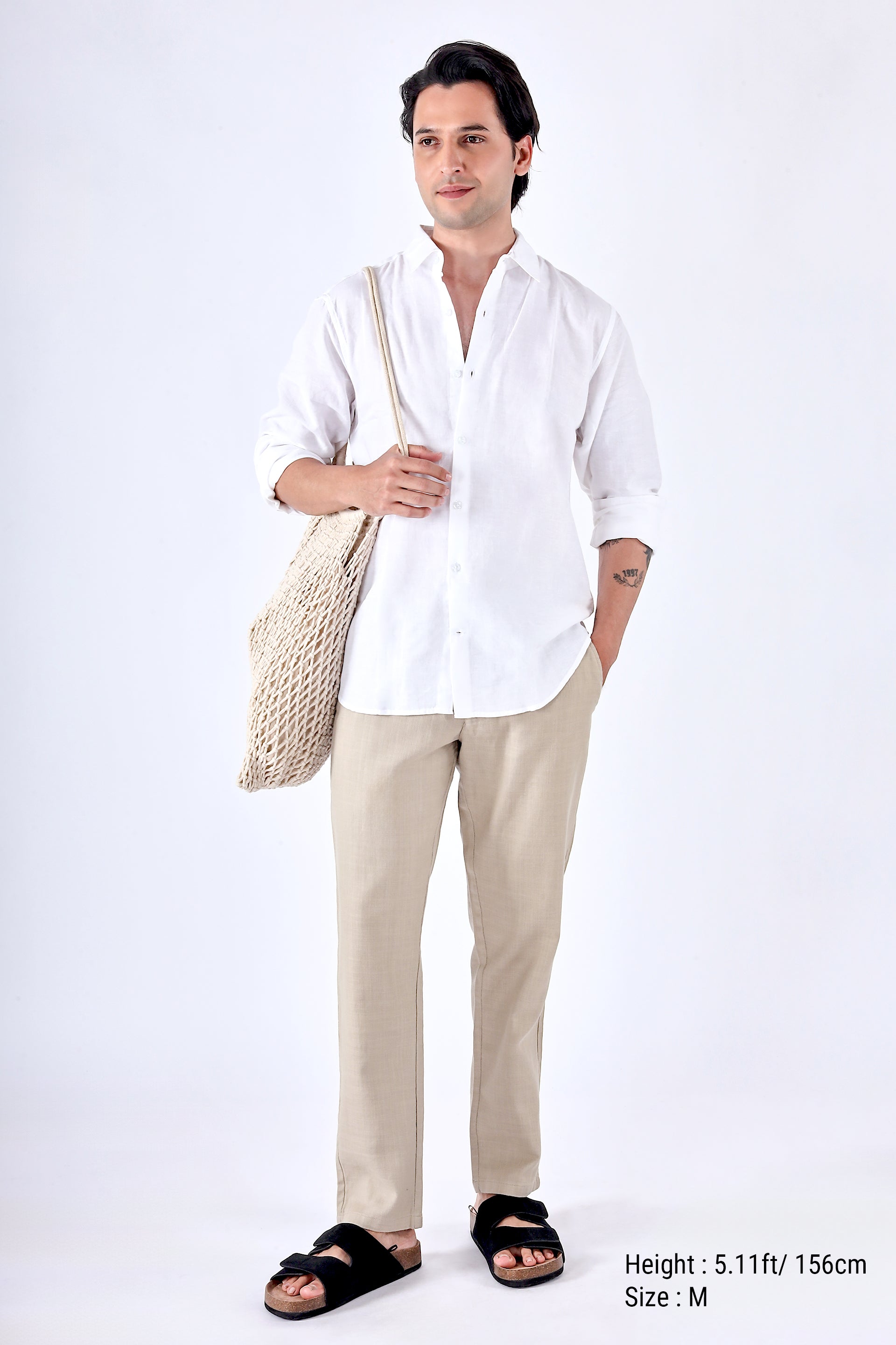 PREMIUM KNITTED TAILORED TROUSER IN BEIGE