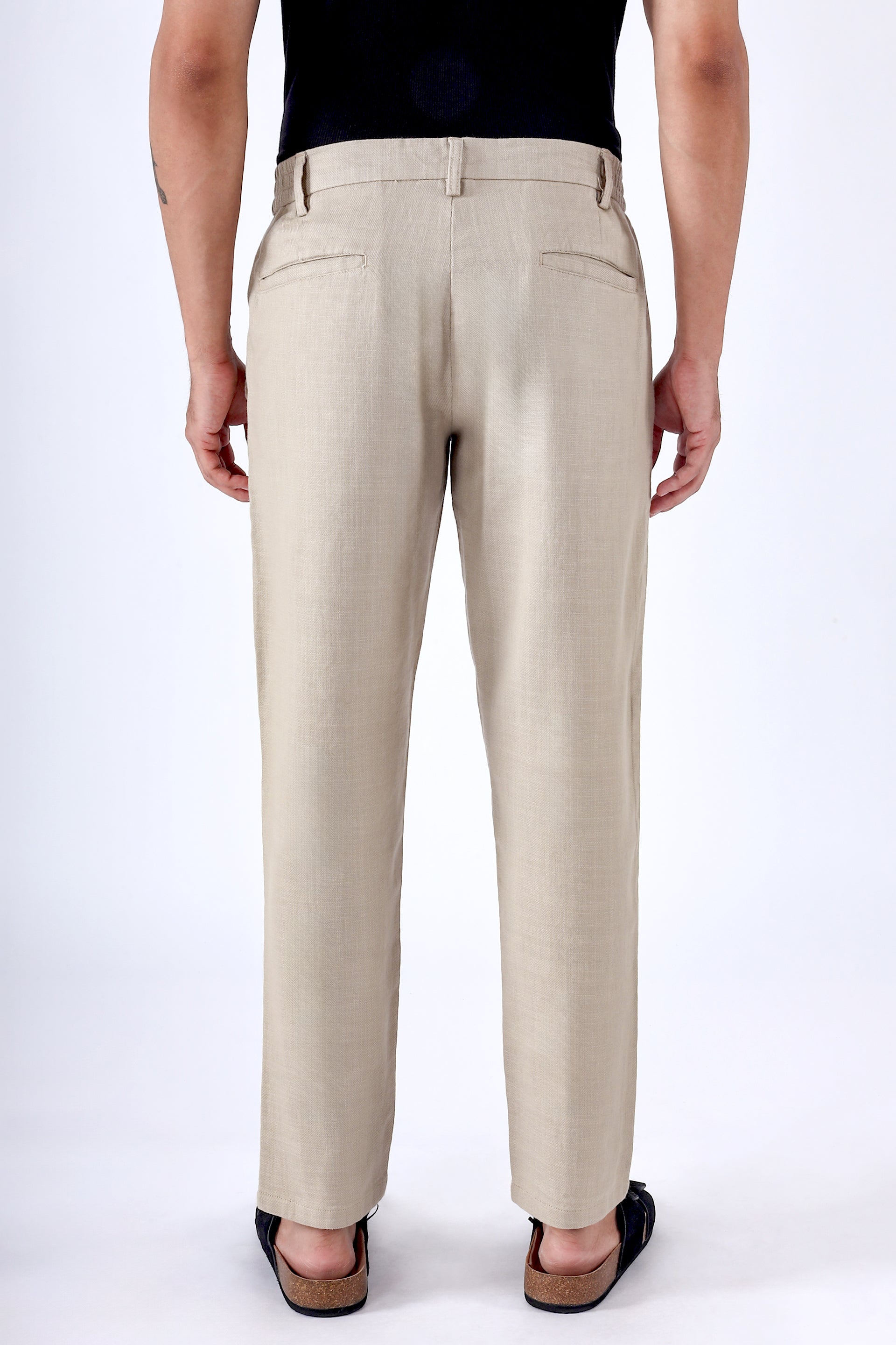 PREMIUM KNITTED TAILORED TROUSER IN BEIGE