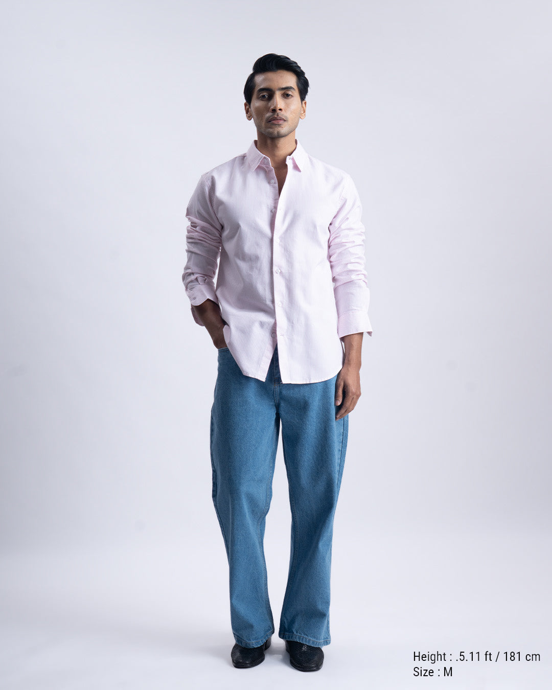 Striped Cotton Tailored Shirt In Pink