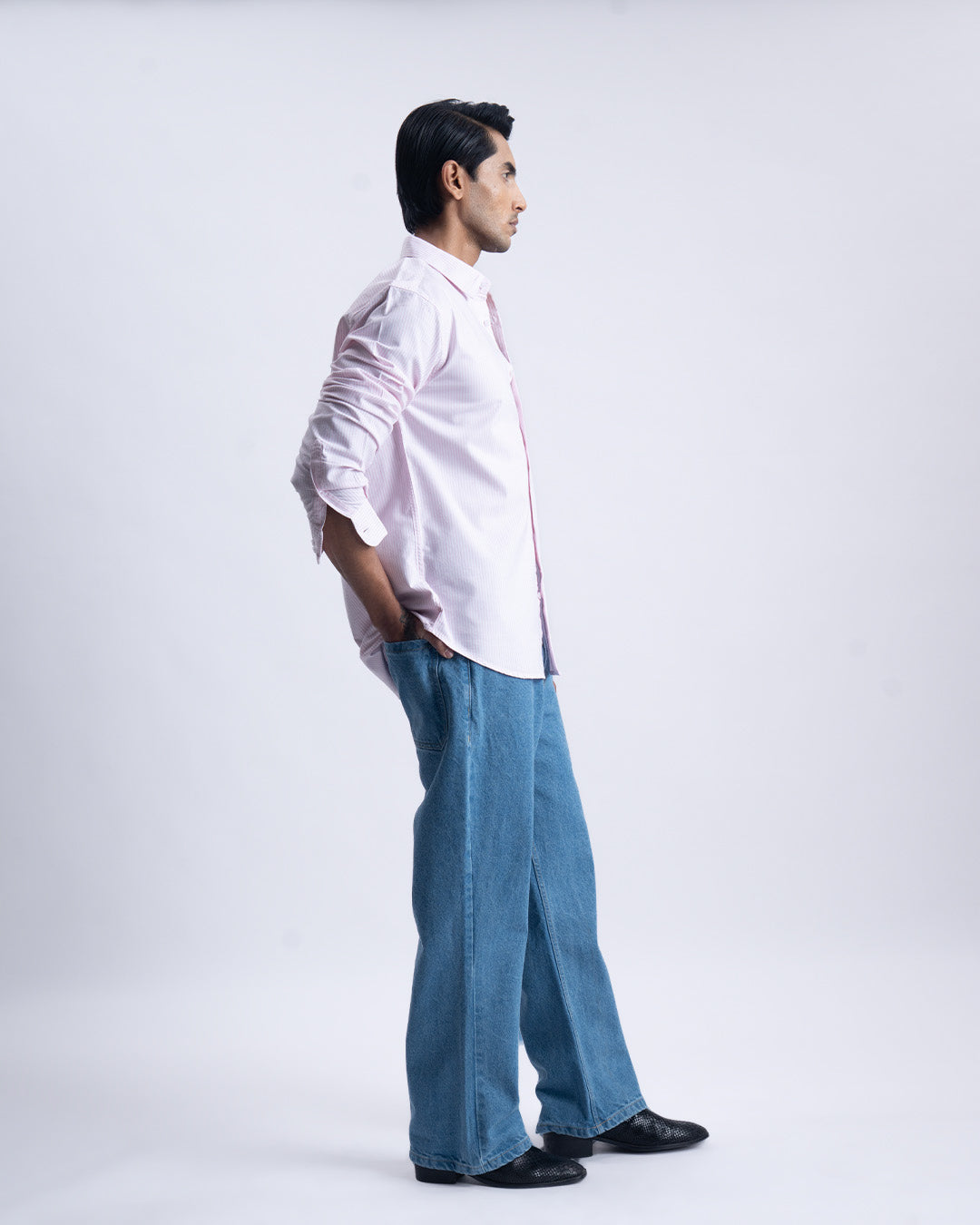 Striped Cotton Tailored Shirt In Pink