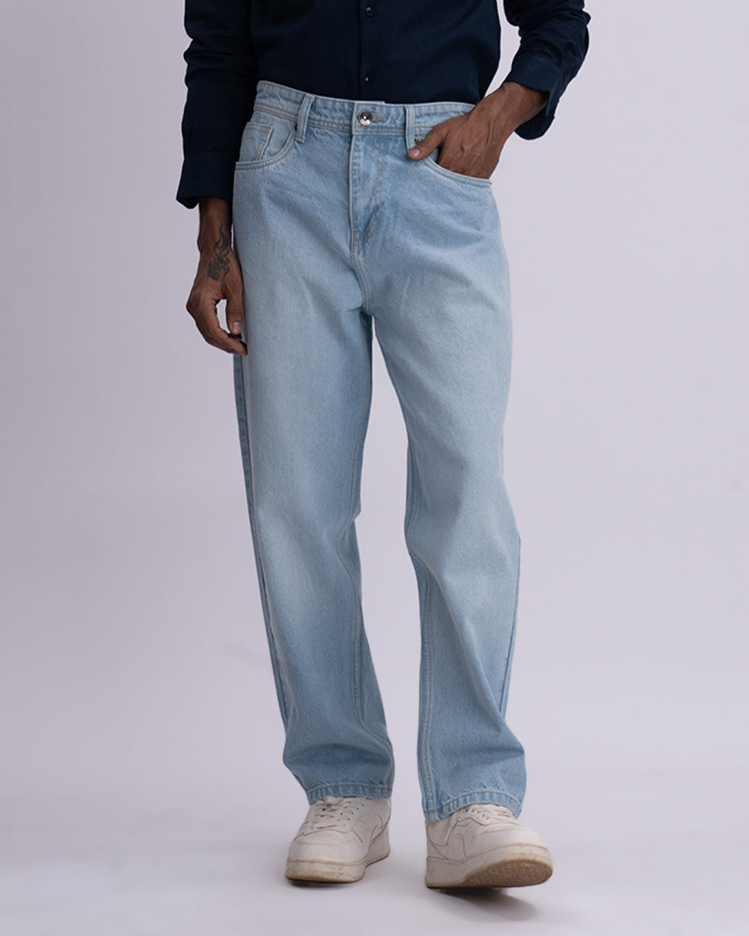 Classic Edge Relaxed Denim In Light Blue