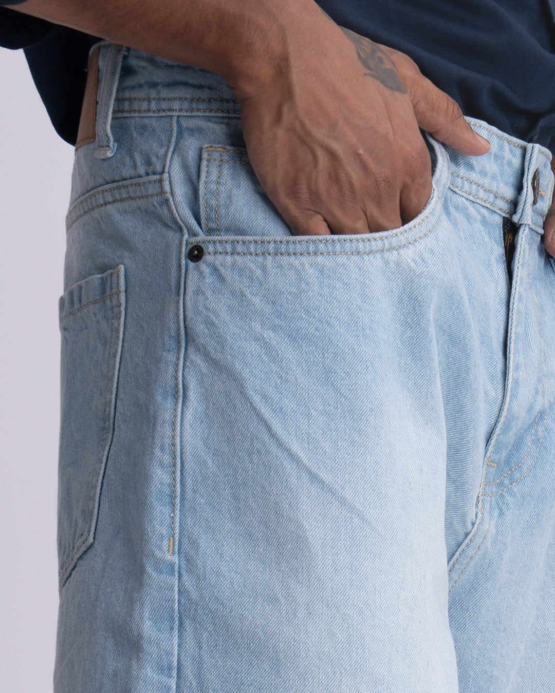 Classic Edge Relaxed Denim In Light Blue