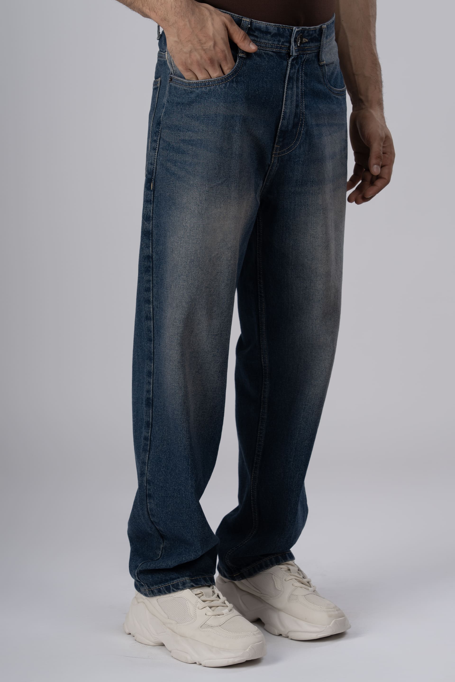 Classic Edge Relaxed Denim In Dark Blue