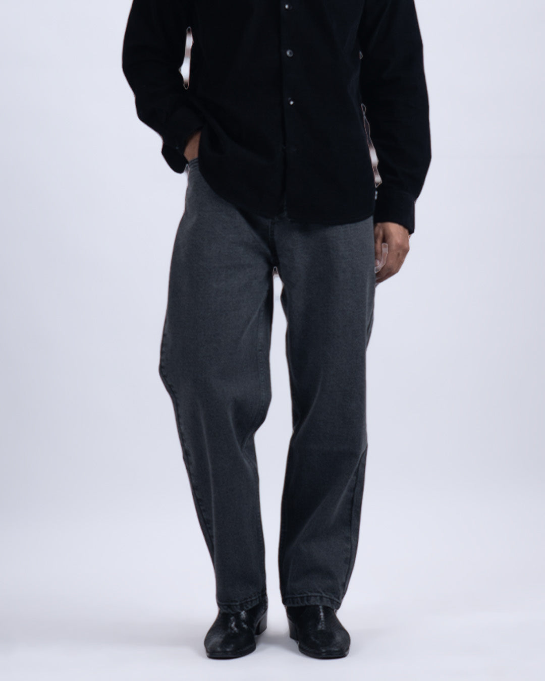 Classic Edge Relaxed Denim In Grey