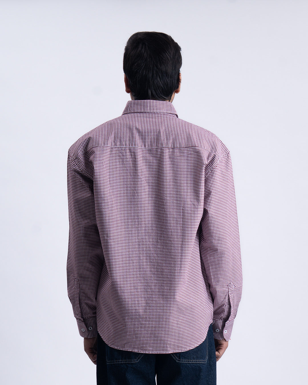 Checkered Relaxed Shirt In Wine