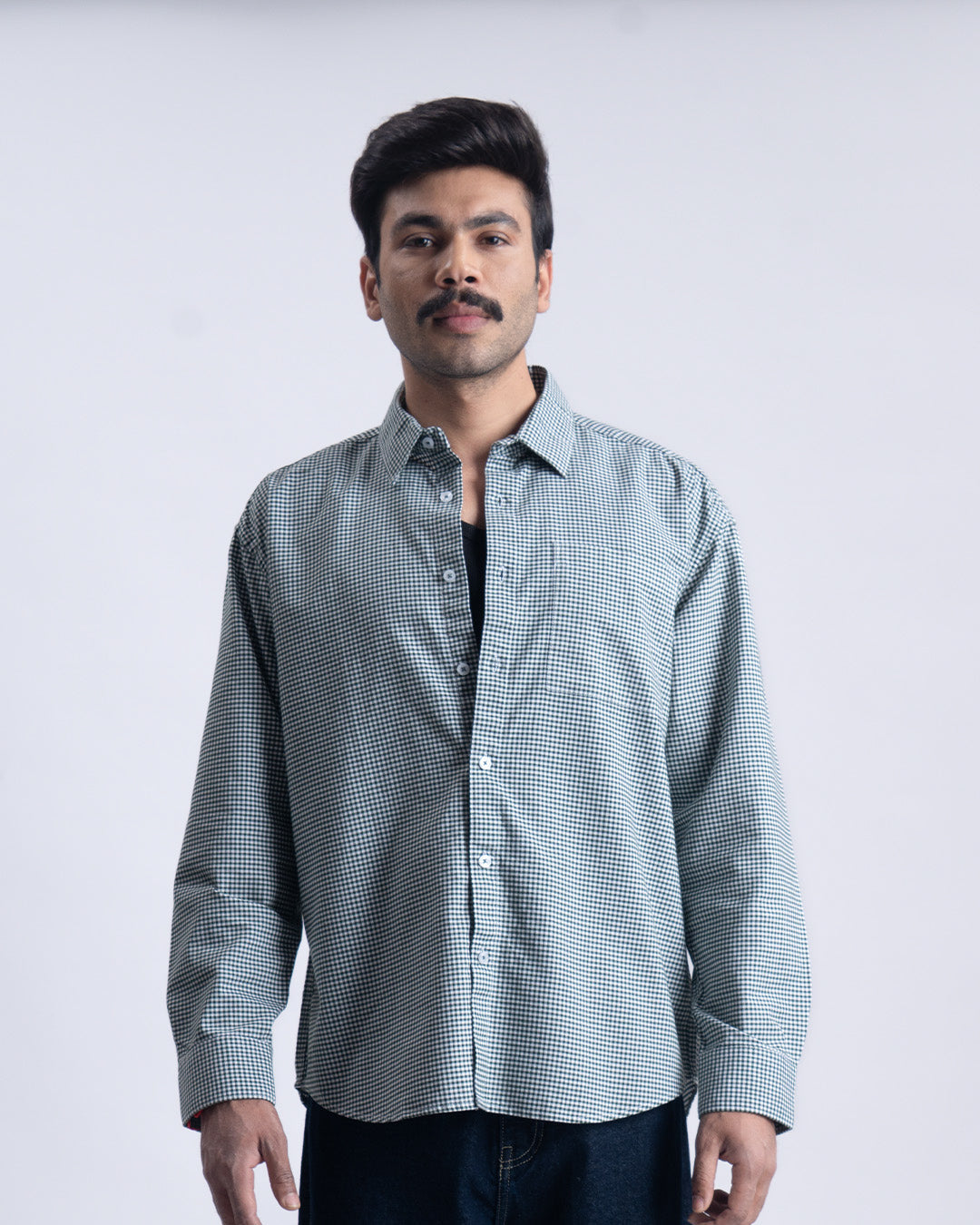 Checkered Relaxed Shirt In Green