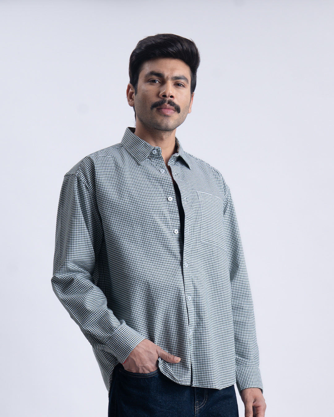 Checkered Relaxed Shirt In Green