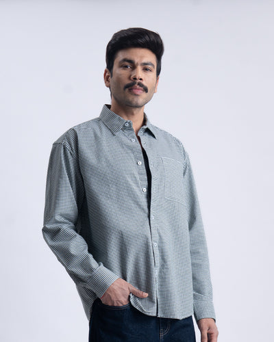 Checkered Relaxed Shirt In Green