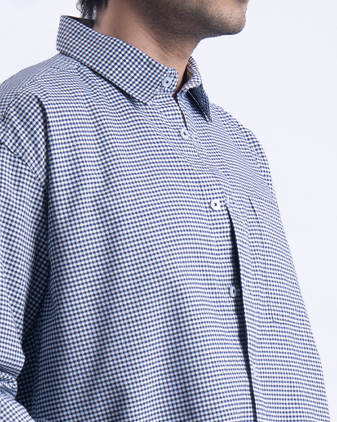 Checkered Relaxed Shirt In Navy