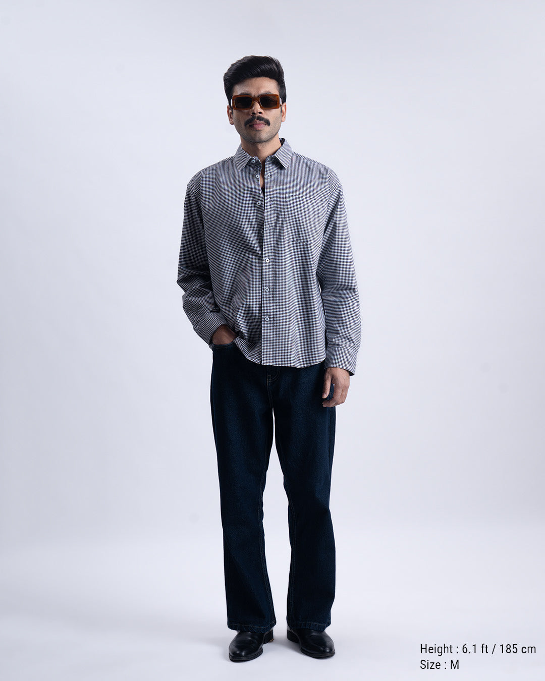 Checkered Relaxed Shirt In Black