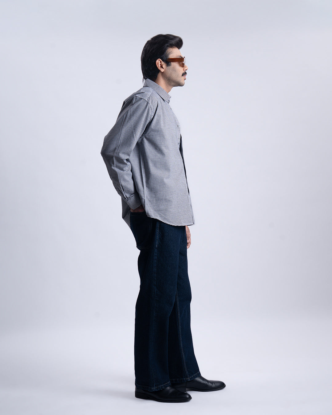 Checkered Relaxed Shirt In Black