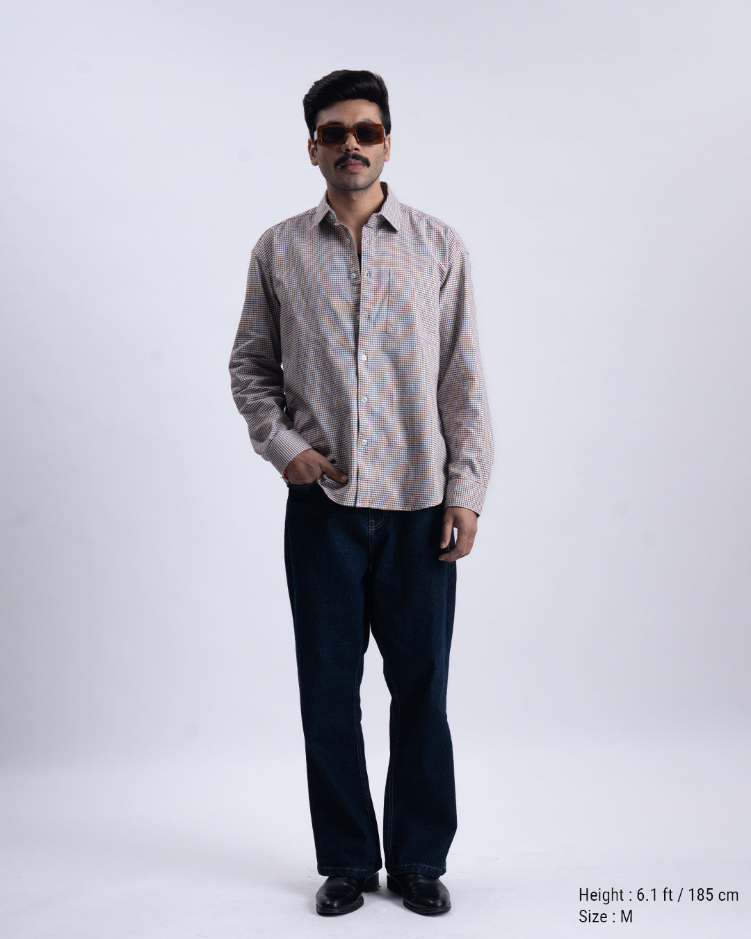 Checkered Relaxed Shirt In Brown