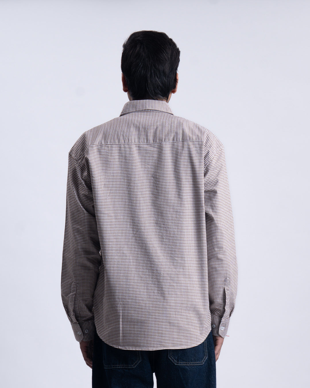 Checkered Relaxed Shirt In Brown