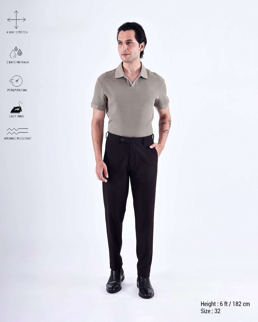 Easy Iron Striped Formal Pants In Wine