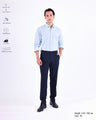 Easy Iron Striped Formal Pants In Navy