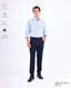 Easy Iron Striped Formal Pants In Navy