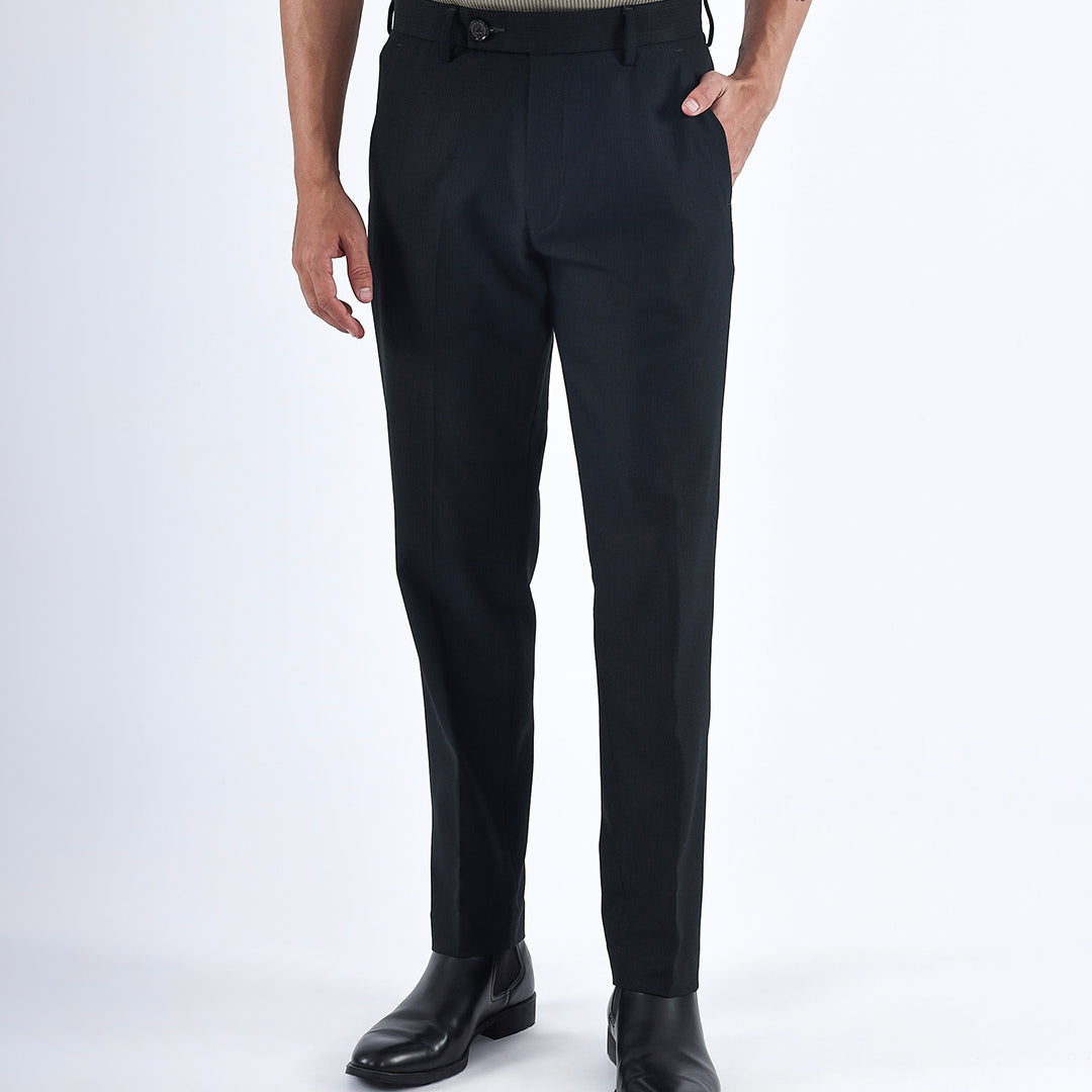 Easy Iron Striped Formal Pants In Green