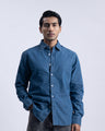 Classic Denim Tailored Shirt In Mid Blue
