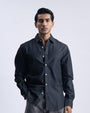 Classic Denim Tailored Shirt In Dark Grey