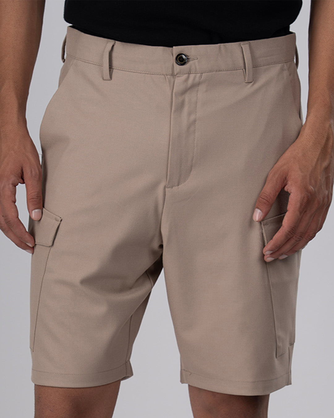 Easy Iron Cargo Shorts In Beige