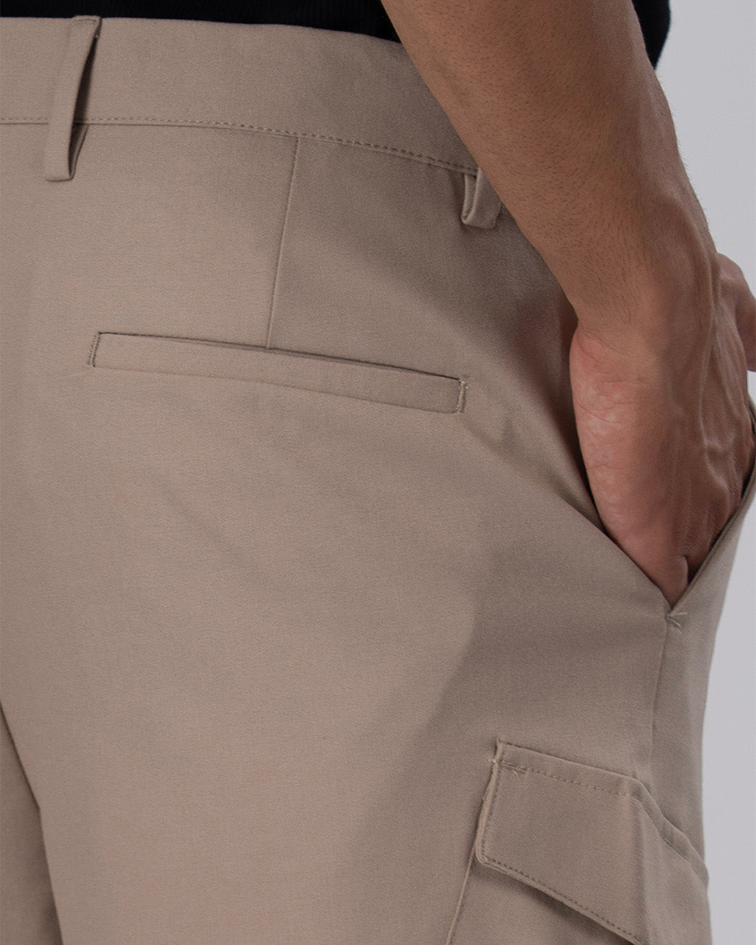 Easy Iron Cargo Shorts In Beige