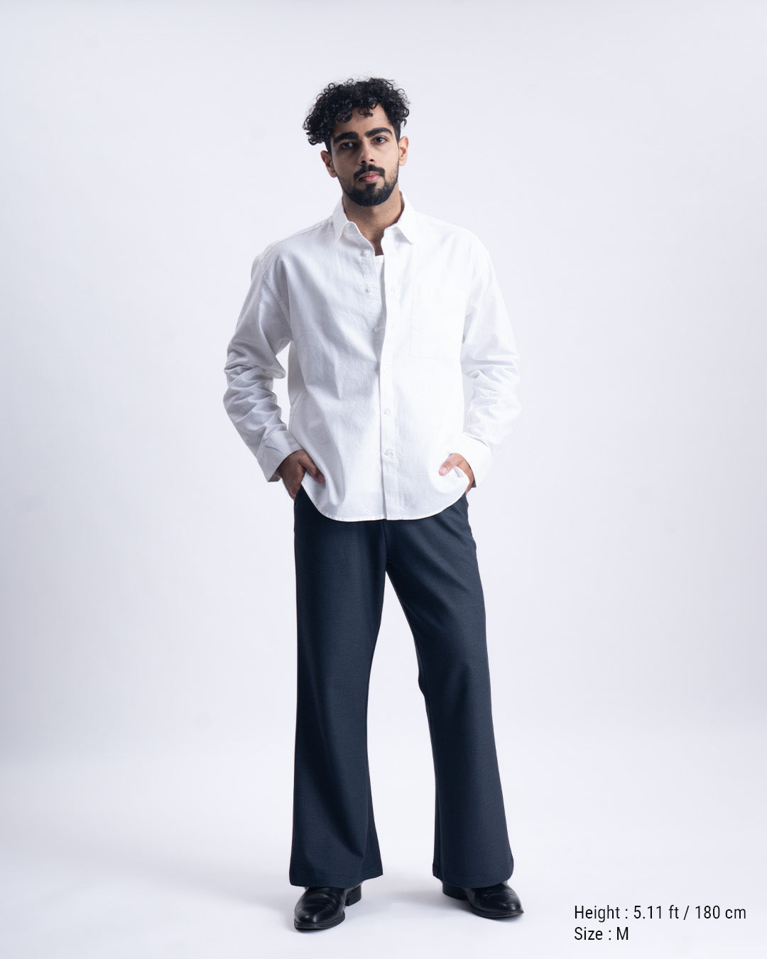 Linen Fused Relaxed Cropped Shirt In White
