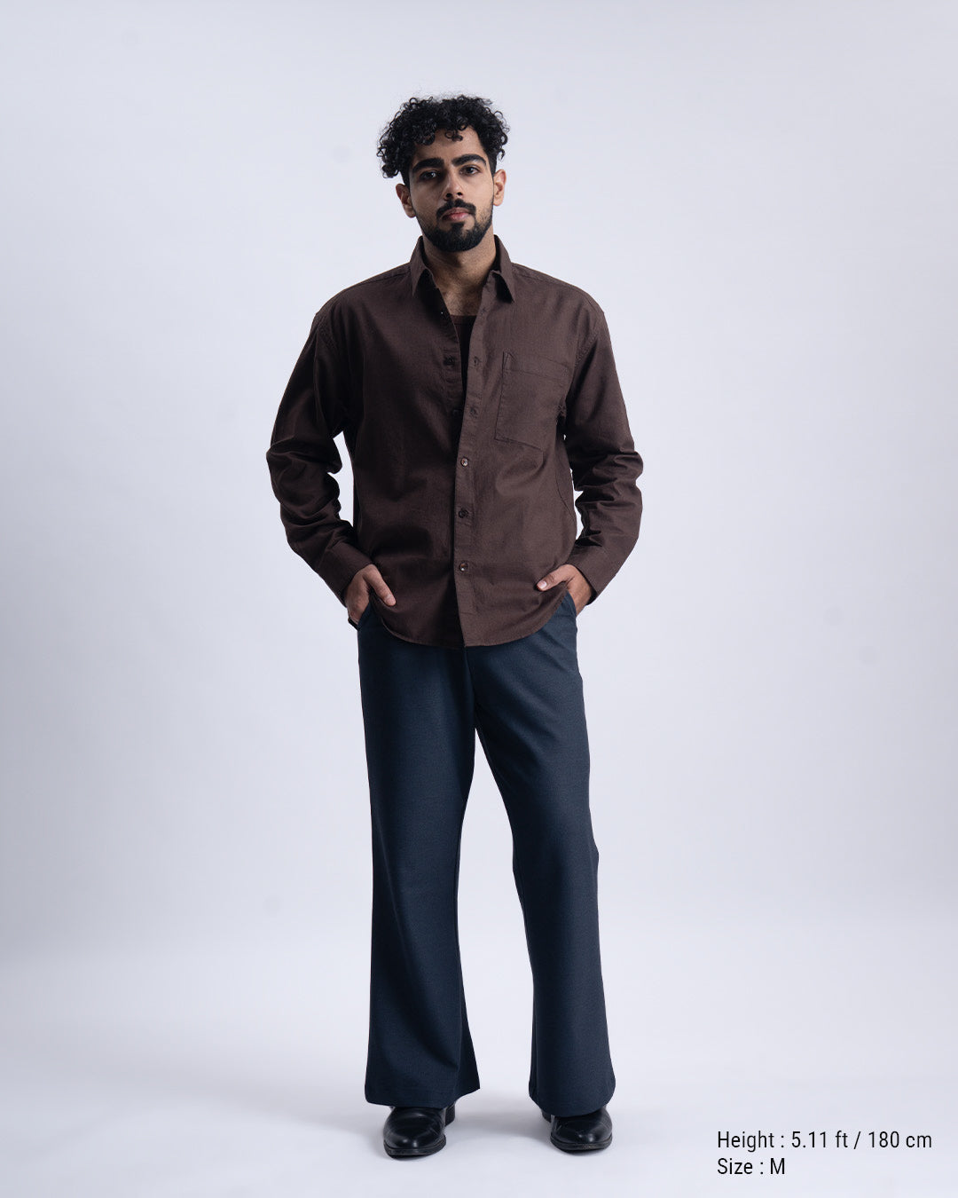 Linen Fused Relaxed Cropped Shirt In Brown