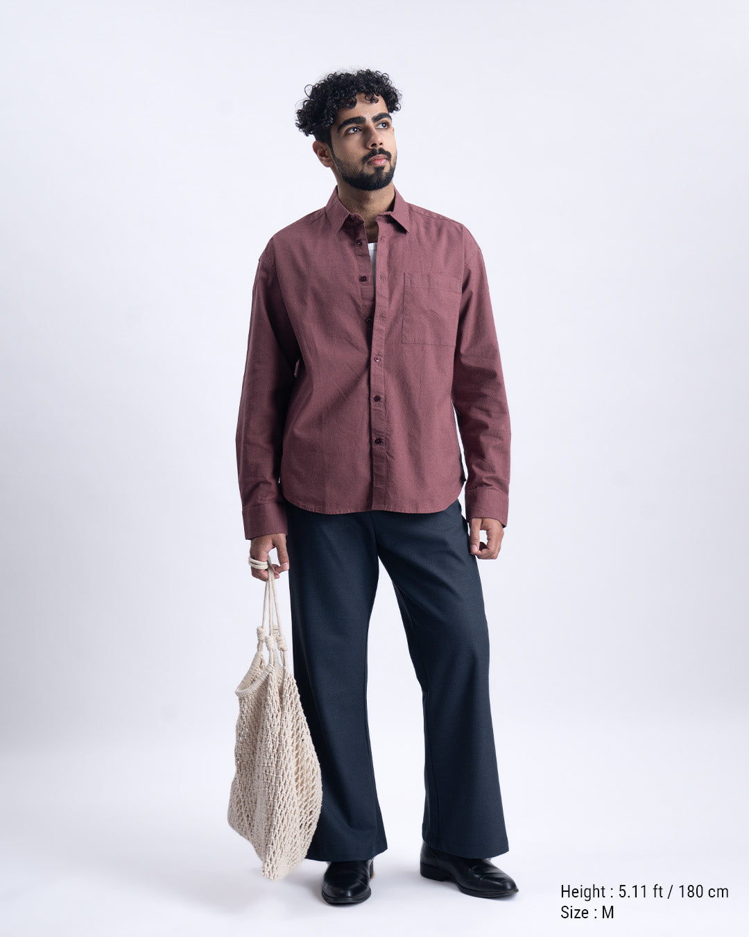 Linen Fused Relaxed Cropped Shirt In Peach – TAILORAEDGE