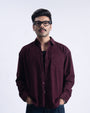 Soft Corduroy Relaxed Shirt In Wine