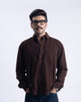 Soft Corduroy Relaxed Shirt In Brown