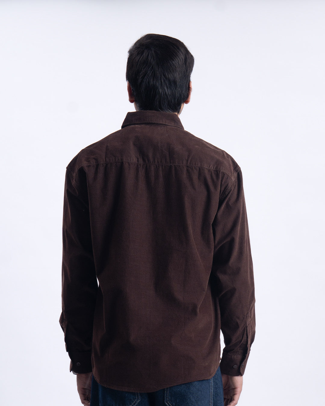 Soft Corduroy Relaxed Shirt In Brown