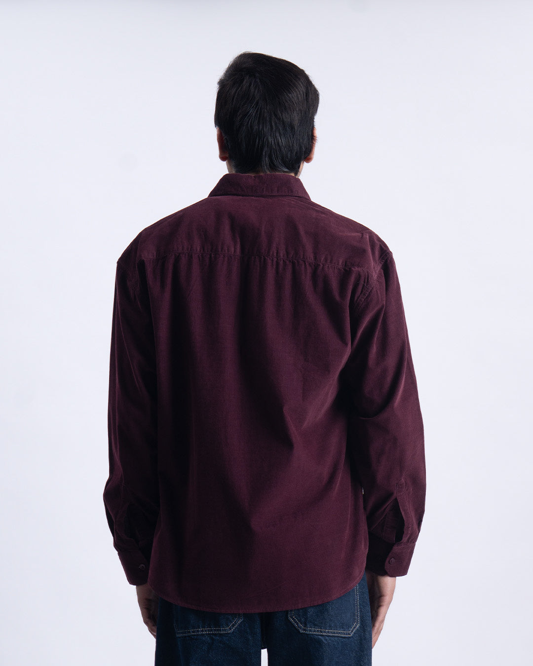 Soft Corduroy Relaxed Shirt In Wine