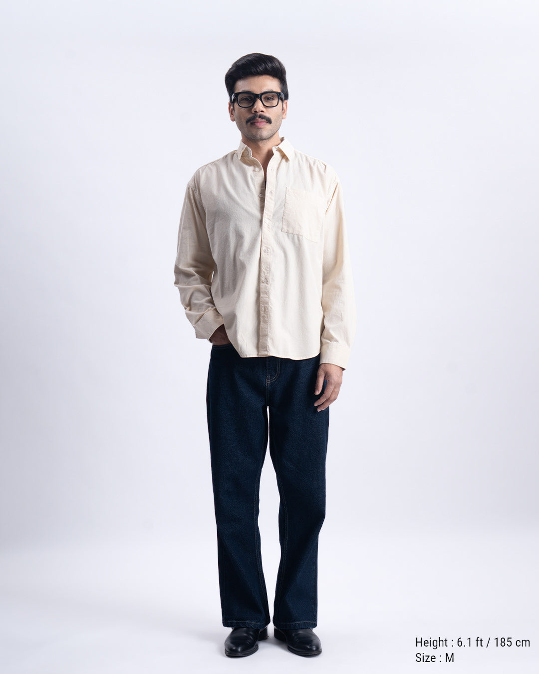 Soft Corduroy Relaxed Shirt In Cream