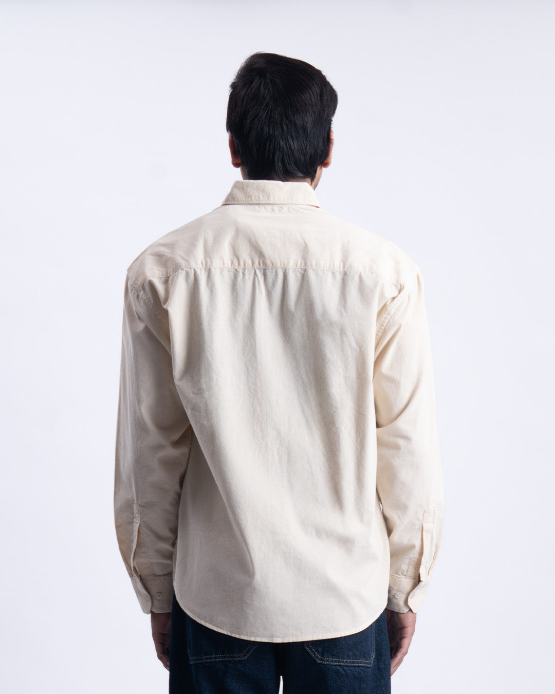 Soft Corduroy Relaxed Shirt In Cream