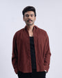 Soft Corduroy Relaxed Shirt In Rust