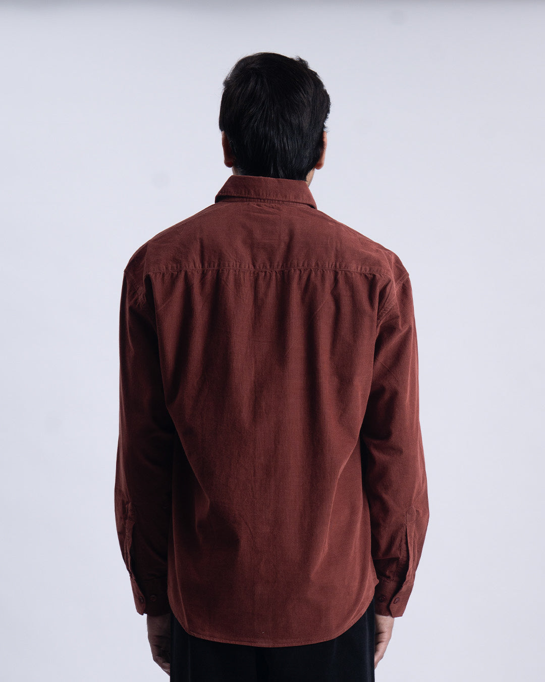 Soft Corduroy Relaxed Shirt In Rust