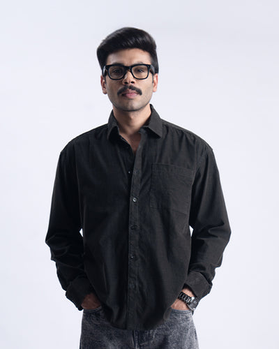Soft Corduroy Relaxed Shirt In Olive