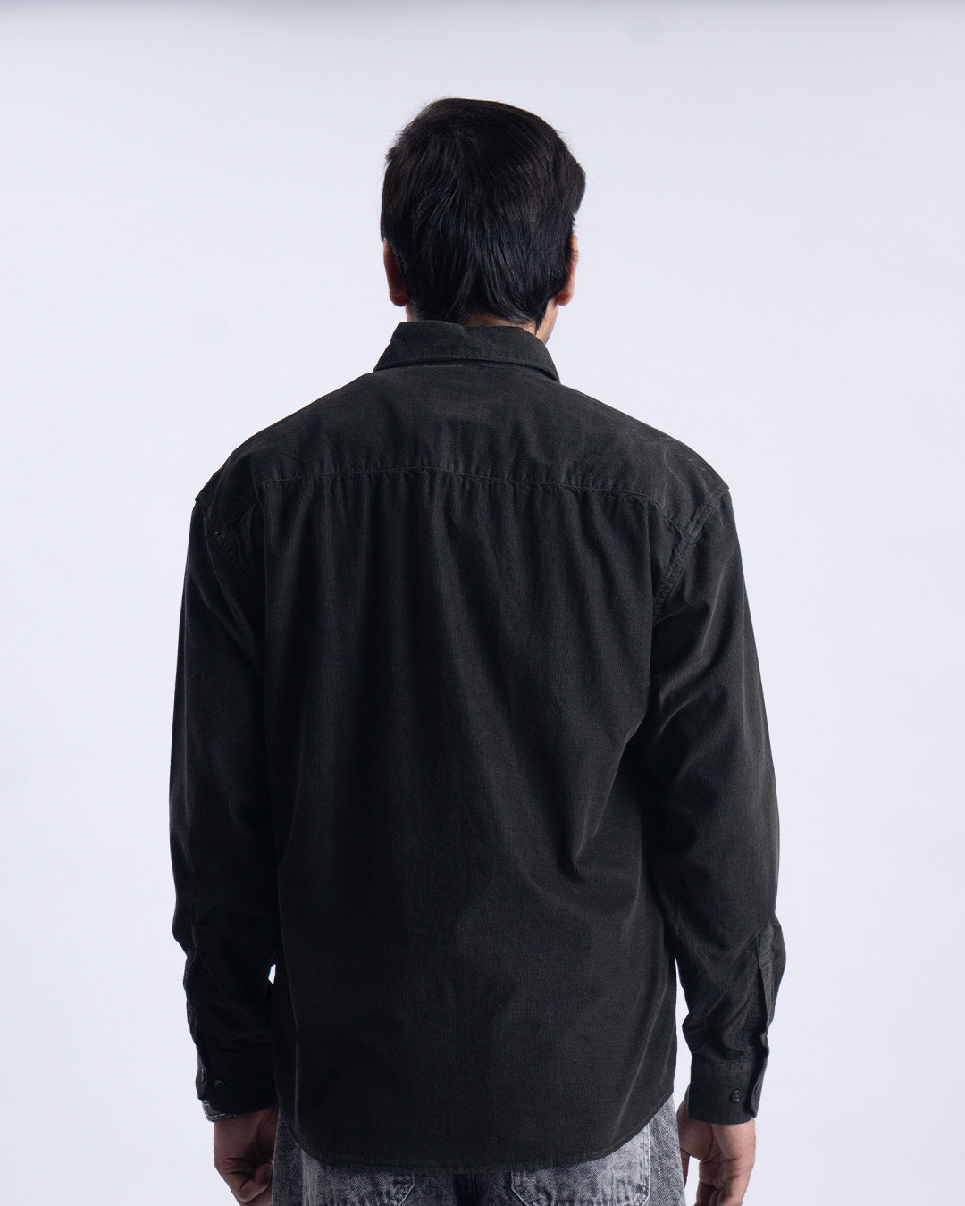 Soft Corduroy Relaxed Shirt In Olive