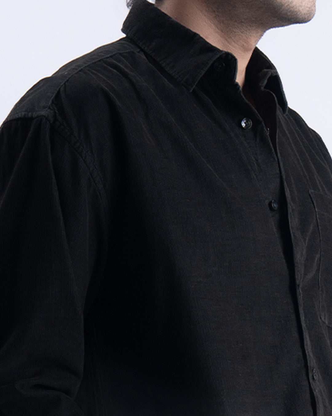 Soft Corduroy Relaxed Shirt In Olive