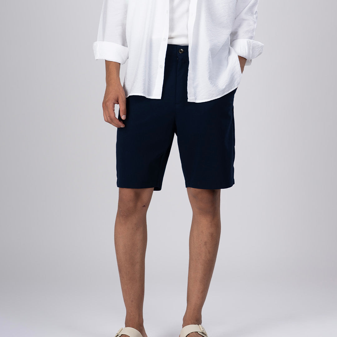 Premium Easy Iron Shorts In Blue
