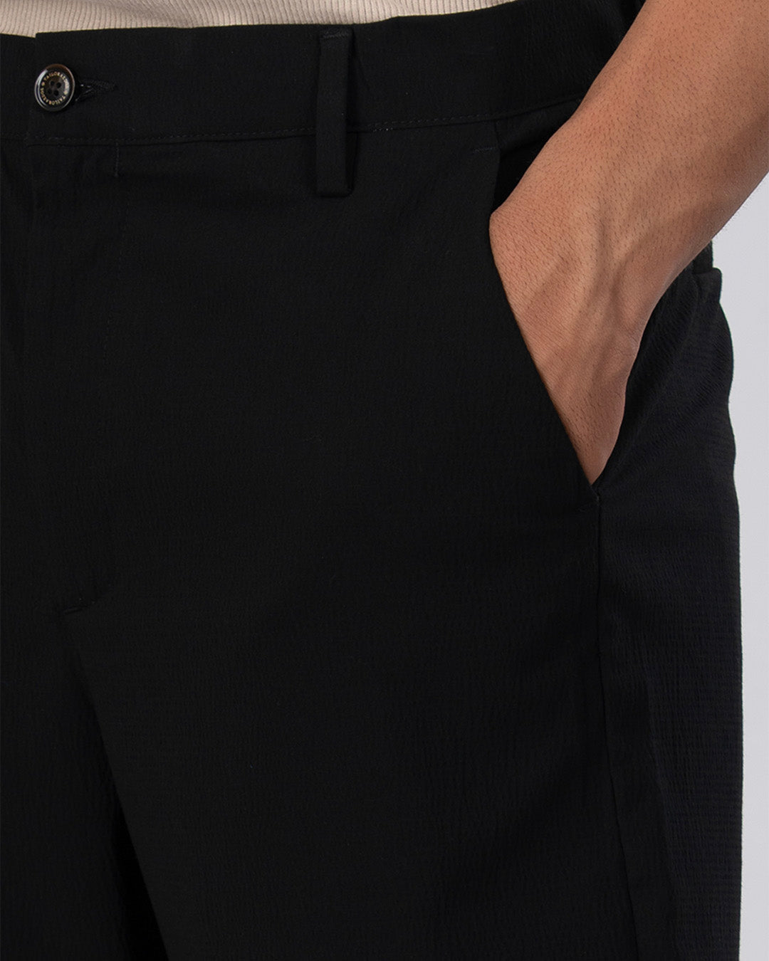 Premium Easy Iron Shorts In Black
